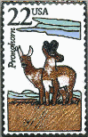 5-1/2 inch round embroidered WB patch Pronghorn Antelope